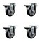 Service Caster 4'' Black Poly Wheel Swivel Top Plate Caster Set Posi Brake, 4PK SCC-20S414-PPUB-BLK-PLB-4 - alternate 1